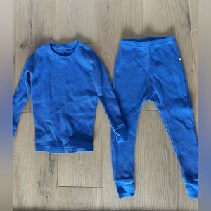 Noble Organic Waffle Pajama Set French Blue 4T